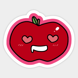 Heart Eyes Apple Sticker